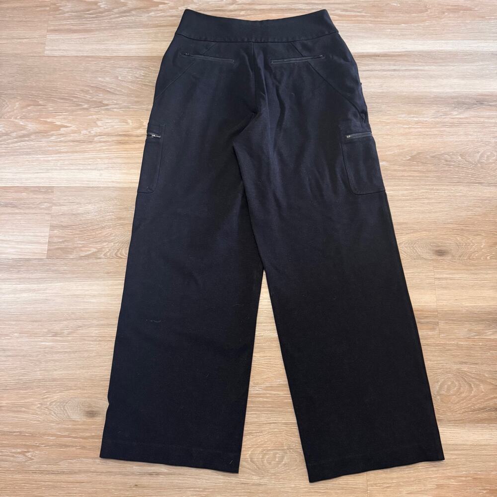 Athleta Venice Heathered Cargo Pant Black Wide Leg High Rise Women's 14 Tall - Picture 2 of 11